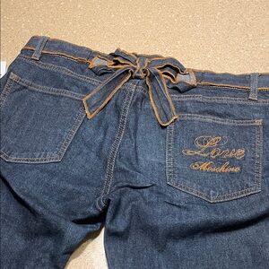 Love Moschino Dark Blue Skinny Jeans with Gold Accents